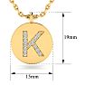 Letter K Diamond Initial Necklace In 14K Yellow Gold With 13 Diamonds Image-2