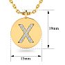 Letter X Diamond Initial Necklace In 14K Yellow Gold With 13 Diamonds Image-2