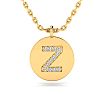 Letter Z Diamond Initial Necklace In 14K Yellow Gold With 12 Diamonds Image-1