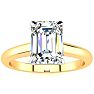 1 1/2 Carat Emerald Cut Diamond Solitaire Ring In 14K Yellow Gold Image-1