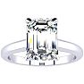 2 Carat Emerald Cut Diamond Solitaire Ring In 14K White Gold Image-1