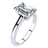 2 Carat Emerald Cut Diamond Solitaire Ring In 14K White Gold Image-2