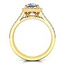 3 Carat Cushion Cut Halo Diamond Bridal Set in 14 Karat Yellow Gold Image-2