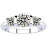 0.90 Carat Bar Set Three Stone Diamond Ring In 14K White Gold Image-1