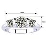 0.90 Carat Bar Set Three Stone Diamond Ring In 14K White Gold Image-5
