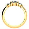 0.90 Carat Bar Set Three Stone Diamond Ring In 14K Yellow Gold Image-3