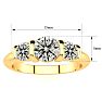 0.90 Carat Bar Set Three Stone Diamond Ring In 14K Yellow Gold Image-5