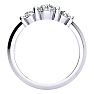0.90 Carat Bar Set Three Stone Diamond Ring In 14K White Gold Image-3