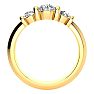 0.90 Carat Bar Set Three Stone Diamond Ring In 14K Yellow Gold Image-3