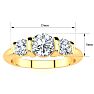 0.90 Carat Bar Set Three Stone Diamond Ring In 14K Yellow Gold Image-5