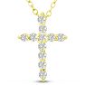 2 3/4 Carat Diamond Cross Necklace In 14 Karat Yellow Gold, 18 Inches Cable Chain Image-1