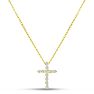 2 3/4 Carat Diamond Cross Necklace In 14 Karat Yellow Gold, 18 Inches Cable Chain Image-2