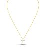 2 3/4 Carat Diamond Cross Necklace In 14 Karat Yellow Gold, 18 Inches Cable Chain Image-4