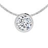 1/4 Carat Bezel Set Diamond Solitaire Necklace in 14K White Gold, 18 Inches Image-1
