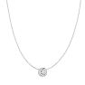 1/4 Carat Bezel Set Diamond Solitaire Necklace in 14K White Gold, 18 Inches Image-3
