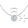 1/4 Carat Bezel Set Diamond Solitaire Necklace in 14K White Gold, 18 Inches Image-5