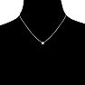 1/4 Carat Bezel Set Diamond Solitaire Necklace in 14K White Gold, 18 Inches Image-6
