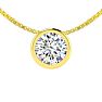 1/4 Carat Bezel Set Diamond Solitaire Necklace in 14K Yellow Gold, 18 Inches Image-1