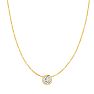 1/4 Carat Bezel Set Diamond Solitaire Necklace in 14K Yellow Gold, 18 Inches Image-3