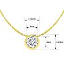 1/4 Carat Bezel Set Diamond Solitaire Necklace in 14K Yellow Gold, 18 Inches Image-5