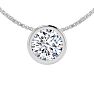 1/3 Carat Bezel Set Diamond Solitaire Necklace in 14K White Gold, 18 Inches Image-1