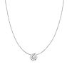 1/3 Carat Bezel Set Diamond Solitaire Necklace in 14K White Gold, 18 Inches Image-3