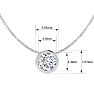 1/3 Carat Bezel Set Diamond Solitaire Necklace in 14K White Gold, 18 Inches Image-5