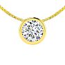 1/3 Carat Bezel Set Diamond Solitaire Necklace in 14K Yellow Gold, 18 Inches Image-1