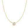 1/3 Carat Bezel Set Diamond Solitaire Necklace in 14K Yellow Gold, 18 Inches Image-3
