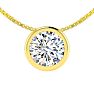 1/2 Carat Bezel Set Diamond Solitaire Necklace in 14K Yellow Gold, 18 Inches Image-1