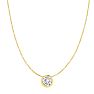 1/2 Carat Bezel Set Diamond Solitaire Necklace in 14K Yellow Gold, 18 Inches Image-3