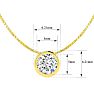 1/2 Carat Bezel Set Diamond Solitaire Necklace in 14K Yellow Gold, 18 Inches Image-5