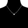 3/4 Carat Bezel Set Diamond Solitaire Necklace in 14K White Gold, 18 Inches Image-6