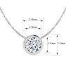 3/4 Carat Bezel Set Diamond Solitaire Necklace in 14K White Gold, 18 Inches Image-5