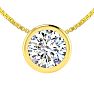 3/4 Carat Bezel Set Diamond Solitaire Necklace in 14K Yellow Gold, 18 Inches Image-1