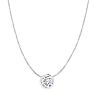 1 Carat Bezel Set Diamond Solitaire Necklace in 14K White Gold, 18 Inches Image-3