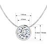 1 Carat Bezel Set Diamond Solitaire Necklace in 14K White Gold, 18 Inches Image-5
