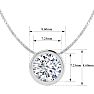 1 1/2 Carat Bezel Set Diamond Solitaire Necklace in 14K White Gold, 18 Inches Image-5