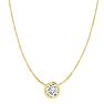 1 1/2 Carat Bezel Set Diamond Solitaire Necklace in 14K Yellow Gold, 18 Inches Image-3