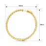 14K Yellow Gold 8 Carat Diamond Inside Out Hoop Earrings, 2 Inches Image-4
