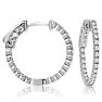 1/2 Carat Crystal Hoop Earrings In Sterling Silver, 3/4 Inch Image-1