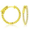 1/2 Carat Crystal Hoop Earrings In 14K Yellow Gold Over Sterling Silver, 3/4 Inch Image-1