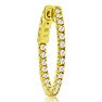 1/2 Carat Crystal Hoop Earrings In 14K Yellow Gold Over Sterling Silver, 3/4 Inch Image-3