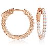 1/2 Carat Crystal Hoop Earrings In 14K Rose Gold Over Sterling Silver, 3/4 Inch Image-1