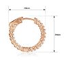 1/2 Carat Crystal Hoop Earrings In 14K Rose Gold Over Sterling Silver, 3/4 Inch Image-4
