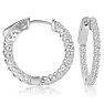 3/4 Carat Crystal Hoop Earrings In Sterling Silver, 3/4 Inch Image-1