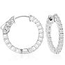 1 Carat Crystal Hoop Earrings In Sterling Silver, 3/4 Inch Image-1