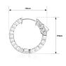 1 Carat Crystal Hoop Earrings In Sterling Silver, 3/4 Inch Image-4