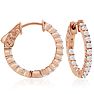 1 Carat Crystal Hoop Earrings In 14K Rose Gold Over Sterling Silver, 3/4 Inch Image-1