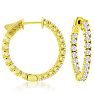 1 1/2 Carat Crystal Hoop Earrings In 14K Yellow Gold Over Sterling Silver, 1 Inch Image-1